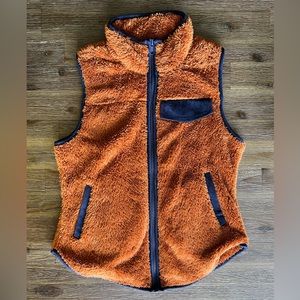 Rust & Navy blue Polyester sweater vest ; Size small